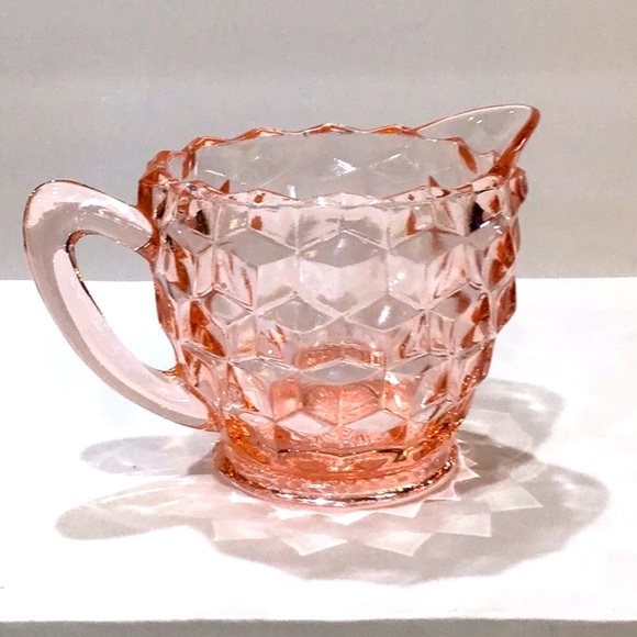 Pink Jeannette Cubist Creamer & Sugar, Perfect! - Picture 2 of 8